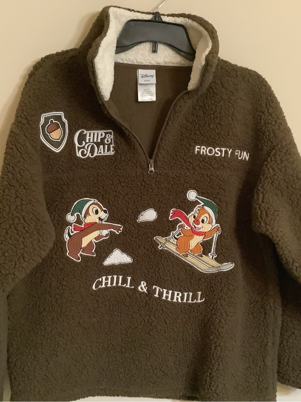 Disney Chip & Dale Kids' Brown Fleece Jacket - 'Chill & Thrill'